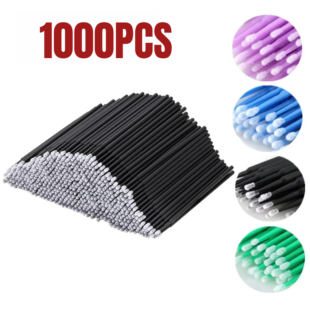 Beauty For You Makeup - 1000/500PCS แปรงทําความสะอาดขนตาที่มีสีสันความงามแต่งหน้า Clean Remover เครื่องมือผู้ค้าส่งแปรงคริสตัล Eyelash