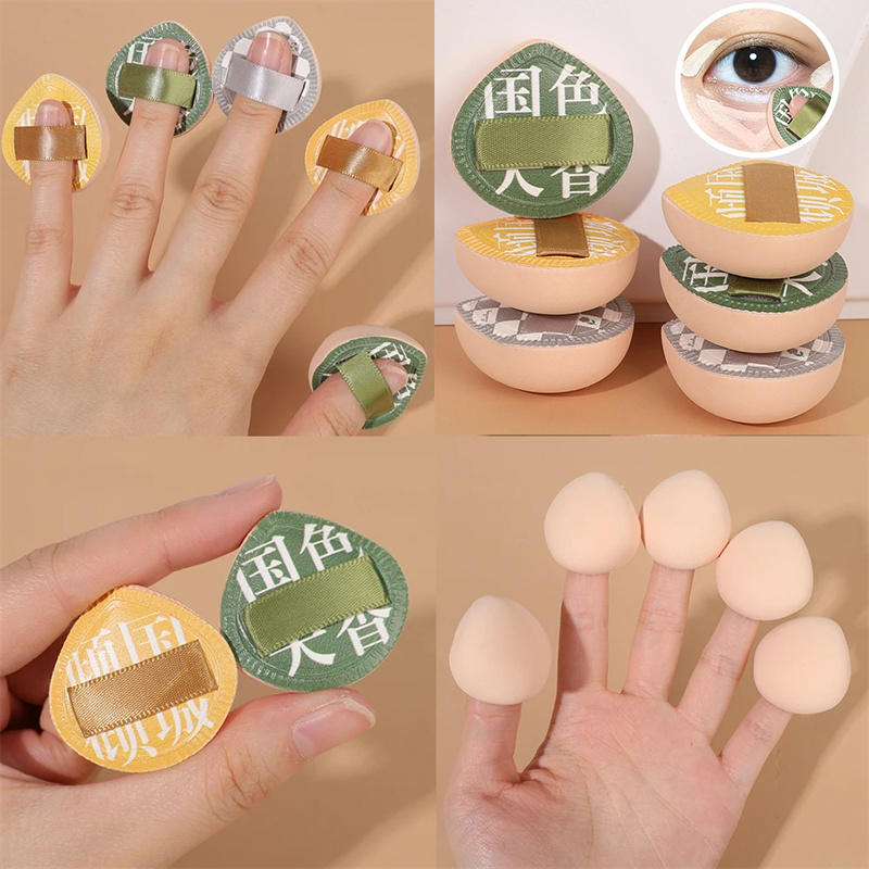 Beauty Makeup Blender - นิ้วมินิพัฟเปียกแห้งใช้คู่เบาะพัฟ 9 ชิ้นคอนซีลเลอร์รองพื้นรายละเอียดพัฟนิ้วพัฟชุดแต่งหน้าฟองน้ําเครื่องมือความงาม