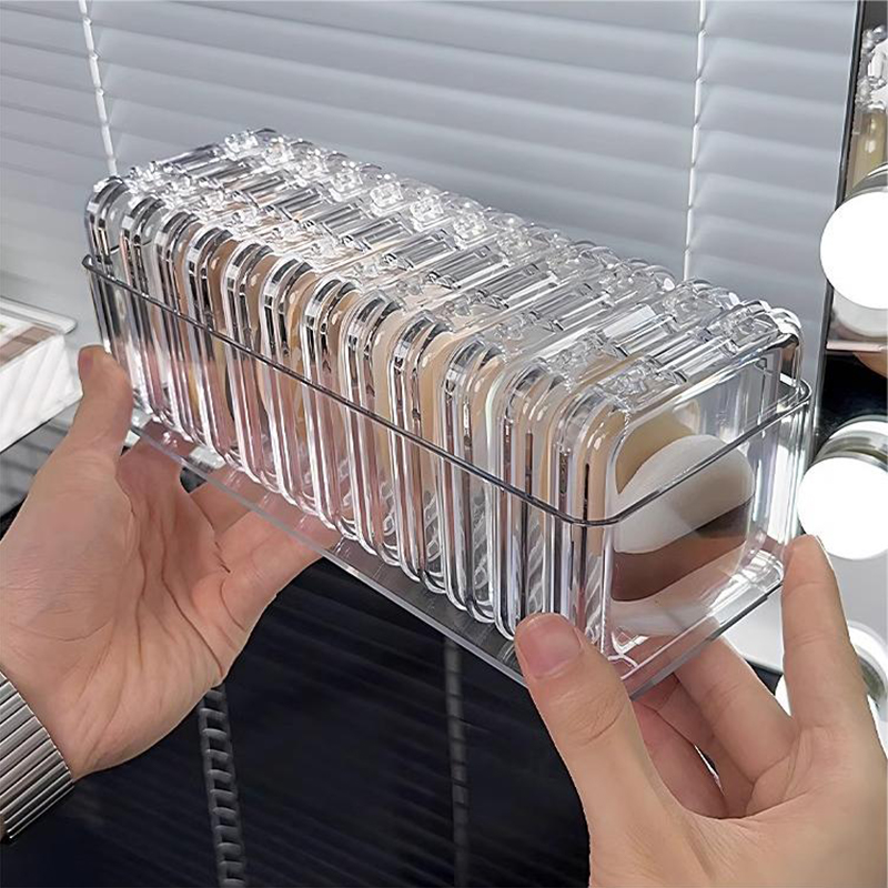 Beauty Makeup Egg - กล่องใส่แป้งพัฟแต่งหน้า1ชิ้นชั้นเก็บไข่เบาะอากาศโปร่งใสที่วางอุปกรณ์จัดระเบียบโต๊ะ