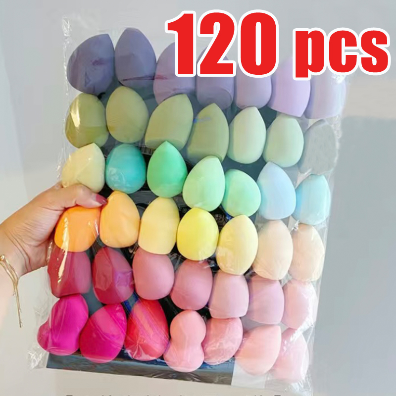 Beauty Makeup Egg - 4/12/36/72/120 Pcs มินิแต่งหน้าฟองน้ําสุ่มสีรูปร่าง Gourd Water Drop