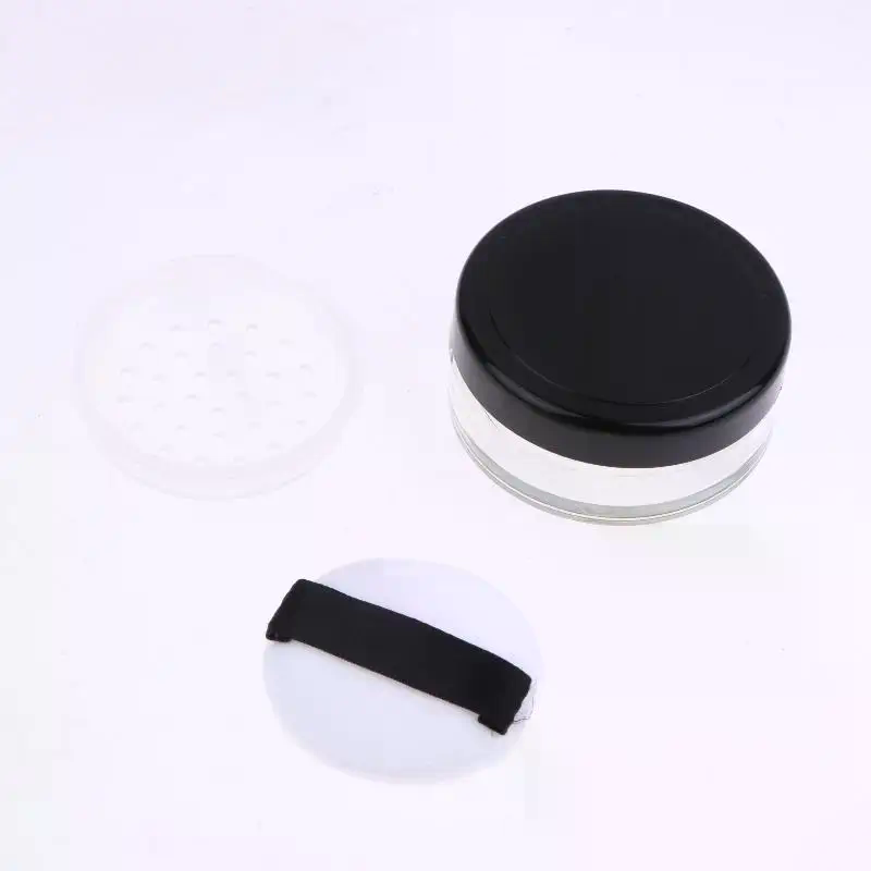 Beauty Makeup Blender - ตลับแป้งพลาสติกพกพา 5 กรัม แบบมีตะแกรง พร้อมพัฟ สำหรับใส่แป้งฝุ่น