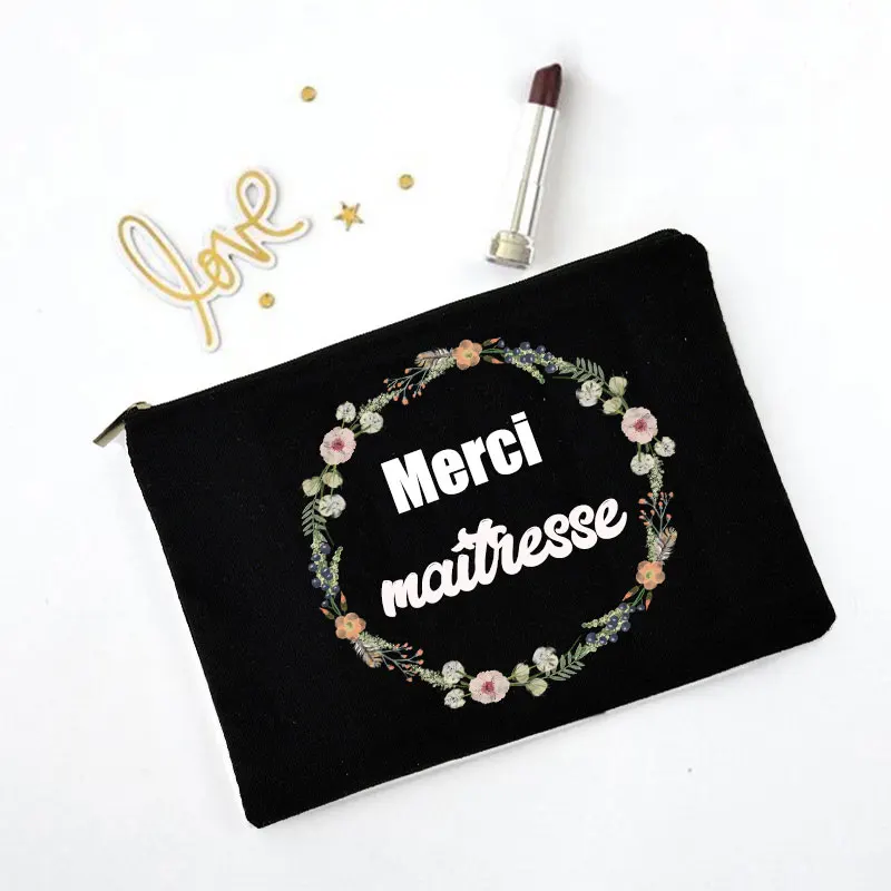 Beauty Makeup Organizer - ผู้หญิงแต่งหน้ากระเป๋าขอบคุณนายหญิงพิมพ์กระเป๋าใส่เครื่องสำอางค์กระเป๋าเก็บกระเป๋าของขวัญครูสีขาวกระเป๋าใส่เครื่องสำอางค์ความงามหญิง Organizer