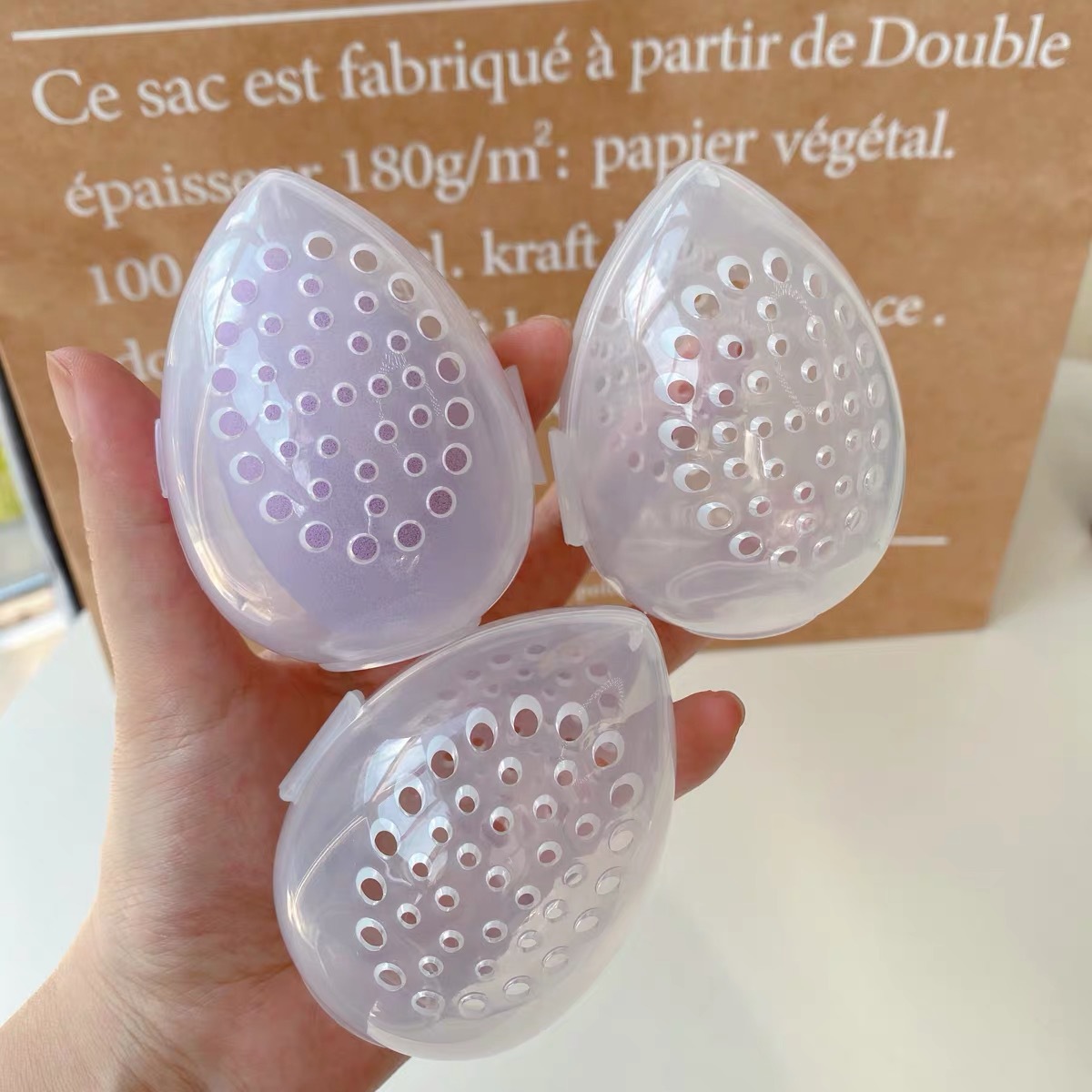Beauty Makeup Egg - กล่องเก็บฟองน้ำแบบพกพาชั้นวางจัดระเบียบพัฟพลาสติกทรงไข่กล่องอบแห้งสำหรับใส่เกลี่ยแต่งหน้ากระปุกเปล่าใส่เครื่องสำอาง