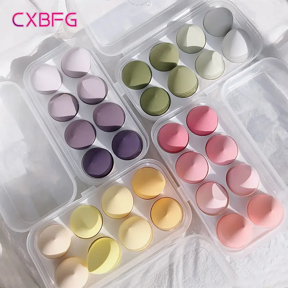 Beauty Makeup Egg - ฟองน้ำแต่งหน้า 4/8 ชิ้น ฟองน้ำไข่ บลัชออน พัฟแต่งหน้าเนื้อนุ่ม