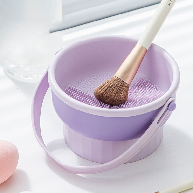 Beauty Makeup Egg - ลูกบอลซิลิโคนสำหรับล้างแปรงแต่งหน้า, อุปกรณ์ล้างฟองน้ำแต่งหน้าพร้อมที่เป่าแห้ง – ชุดเก็บแปรงและพัฟแต่งหน้า
