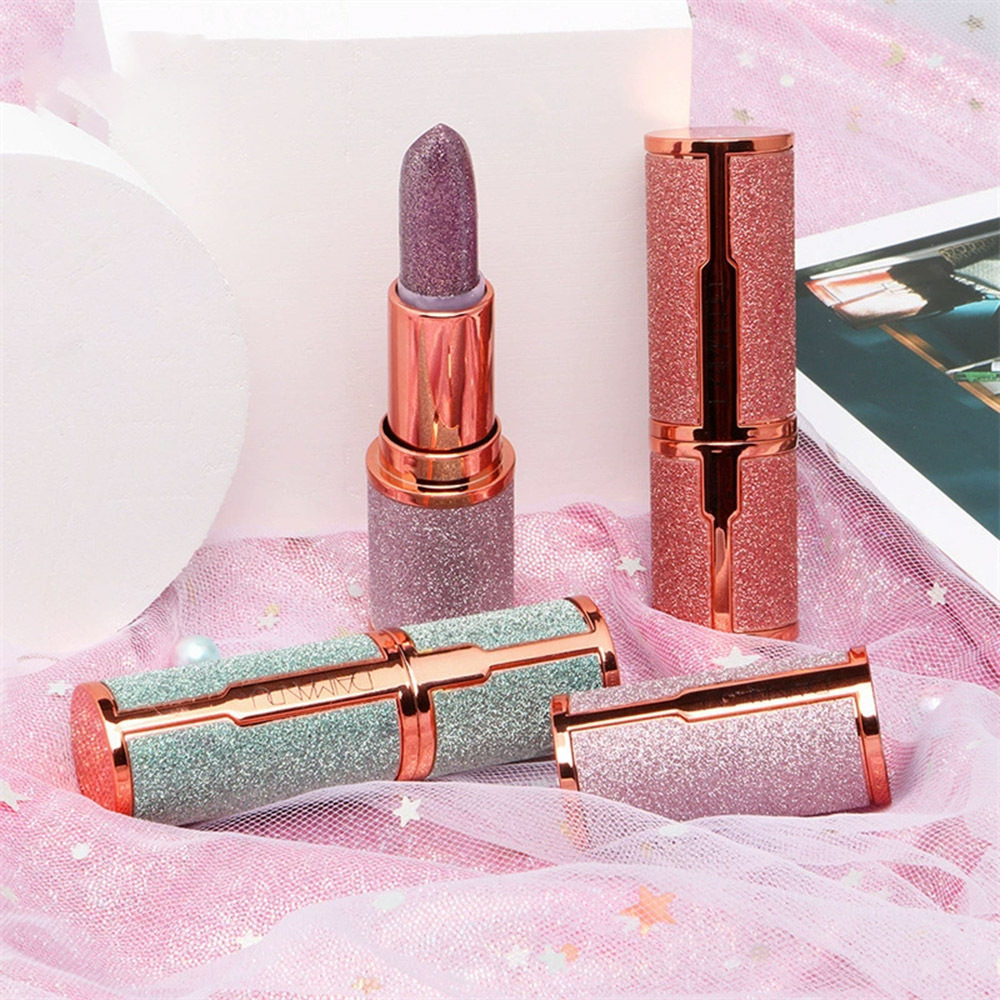 Beauty Kiss Makeup - ลิปสติกเปลี่ยนสีตามอุณหภูมิ 1 ชิ้น, ลิปสติกเปลี่ยนสีมหัศจรรย์แบบมีประกาย, ลิปสติกบำรุงริมฝีปากให้ชุ่มชื้น มีหลายสีให้เลือก