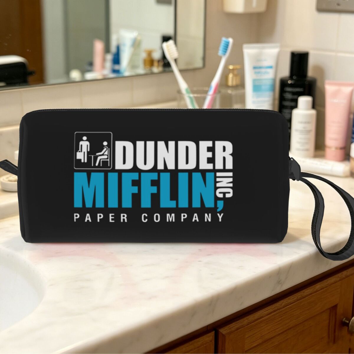 Beauty Makeup Companies - กระเป๋าเครื่องสำอาง Dunder Mifflin Paper Company กระเป๋าใส่เครื่องสำอางสำหรับผู้หญิง