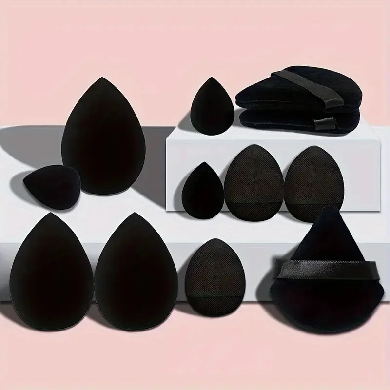 Beauty Makeup Egg - 12 ชิ้น/ถุงอเนกประสงค์แต่งหน้าฟองน้ําชุดทําจาก 3 แป้งฝุ่นพัฟ 3 Mini