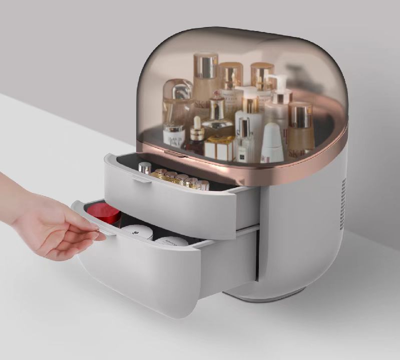 Beauty Makeup Fridge - ตู้เย็นสกินแคร์แบบพกพาขนาด 22 ลิตร - ตู้เย็นแต่งหน้าความงาม (ปรับอุณหภูมิได้,