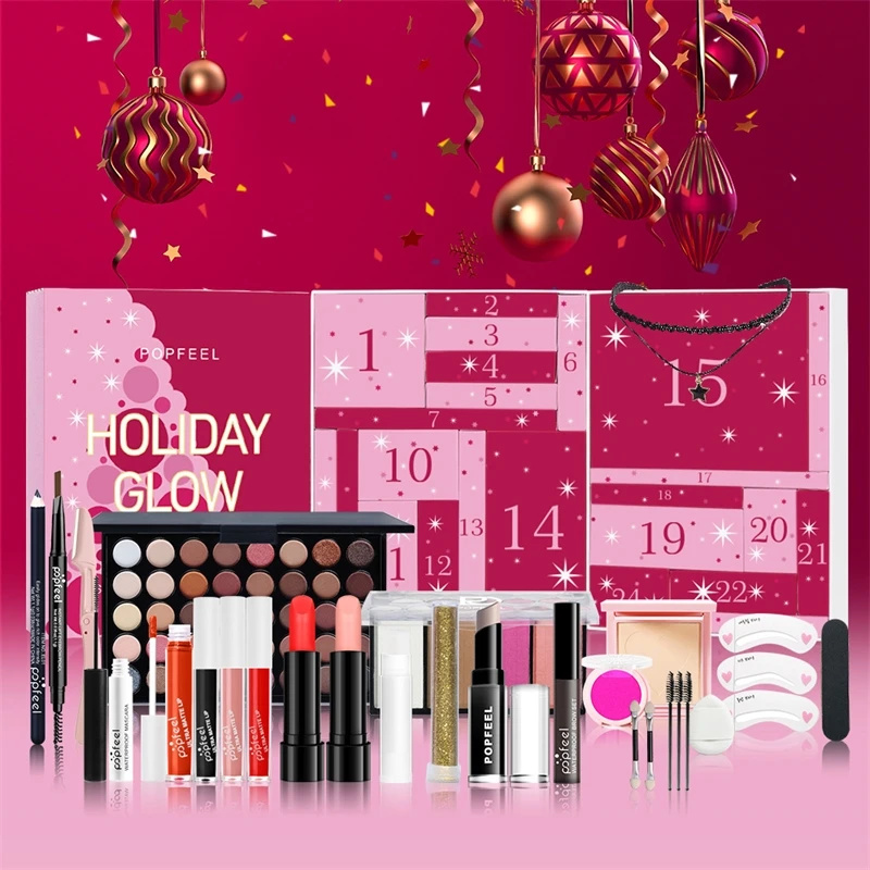 Beauty Halloween Makeup - ชุดเครื่องสำอางนับถอยหลังวันคริสต์มาส ลิปสติก อายแชโดว์ เครื่องสำอาง 24 ชิ้น