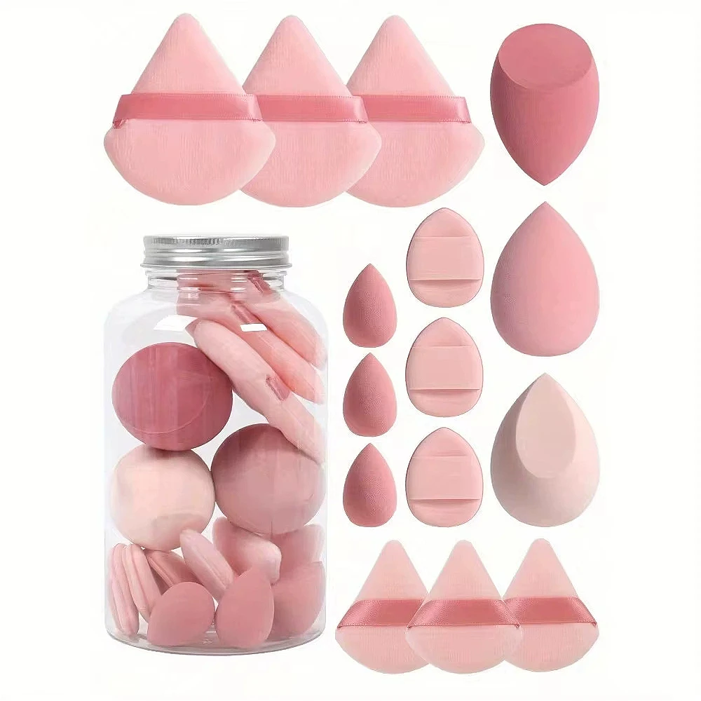 Beauty Makeup Blender - 12/15 ชิ้นฟองน้ำแต่งหน้า ฟองน้ำรองพื้น ฟองน้ำไข่ ฟองน้ำแป้งพัฟ อุปกรณ์แต่งหน้าสำหรับผู้หญิง