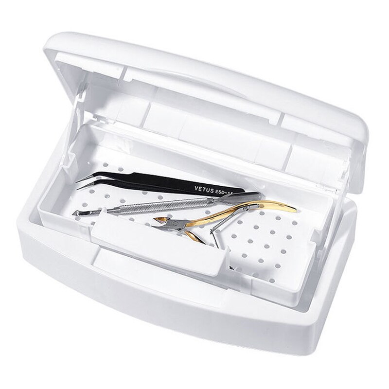 Beauty Makeup Organizer - เครื่องมือแต่งเล็บ การใช้ความงาม ถาดฆ่าเชื้อ เครื่องมือทําเล็บ ภายในกล่องฆ่าเชื้อ กล่องเก็บเครื่องมือทําความสะอาดเล็บที่ถอดออกได้