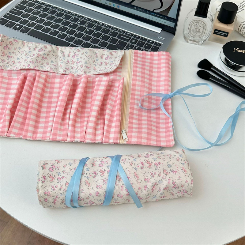 กระเป๋าเก็บแปรงแต่งหน้าลายผ้าส - Beauty Makeup Organizer บทวิจารณ์และราคา