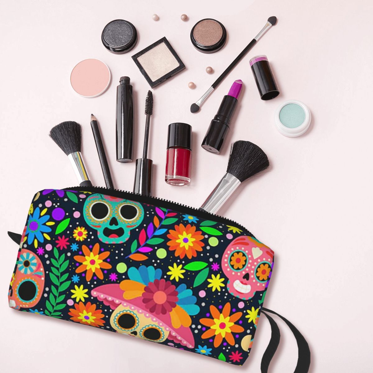 กระเป๋าเครื่องสำอางลายดอกไม้เม - Beauty Halloween Makeup บทวิจารณ์และราคา