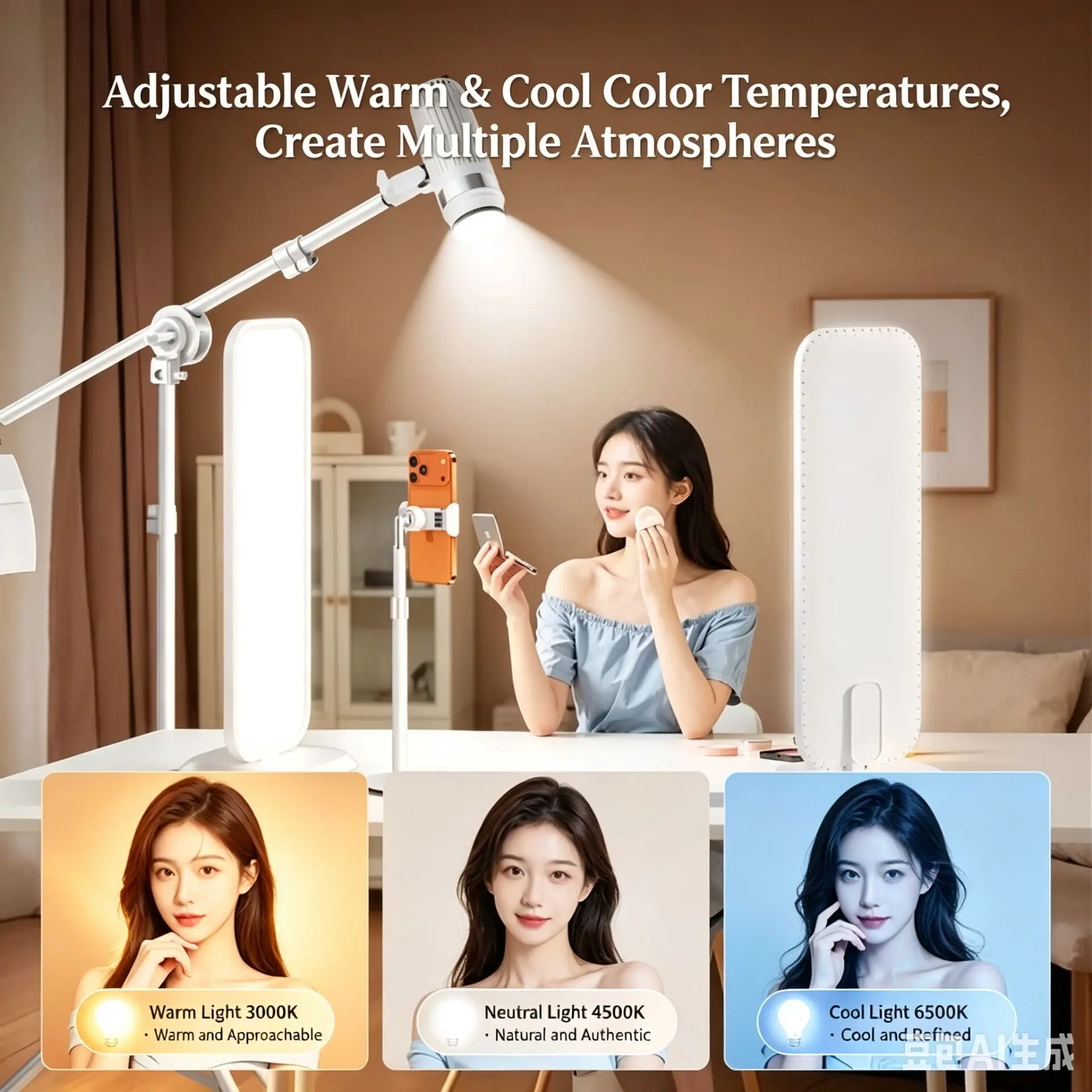 ไฟ LED ตั้งโต๊ะแบบครึ่งตัว ปรั - Beauty Makeup Tiktok บทวิจารณ์และราคา