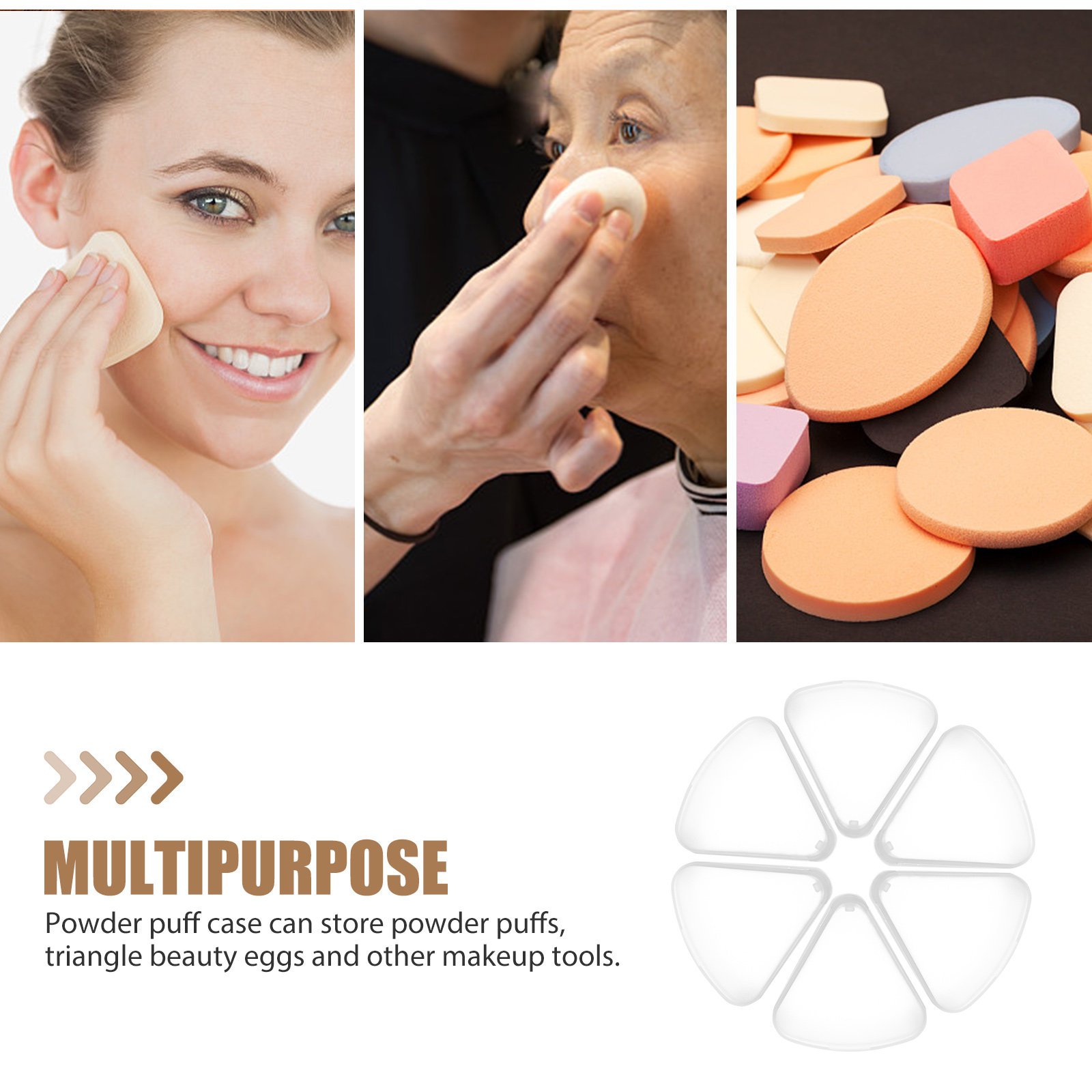 กล่องใส่พัฟแต่งหน้าทรงสามเหลี่ - Beauty Makeup Organizer บทวิจารณ์และราคา