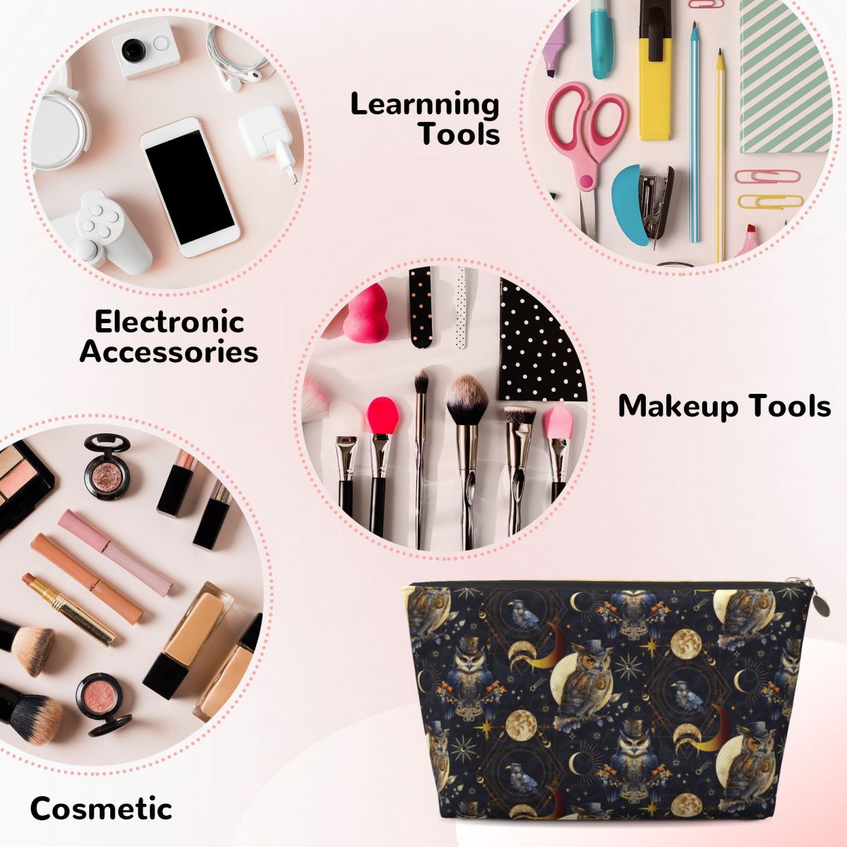 กระเป๋าใส่เครื่องสำอางลายนกฮูก - Beauty Halloween Makeup บทวิจารณ์และราคา